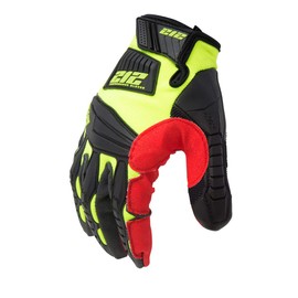 212 Performance Super Hi-Vis Impact Gloves for Construction and Mechanics, Adjustable Closure, Medium