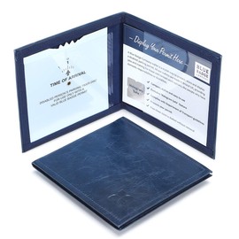Blue Badge Co Italian Leather Parking Wallet in Navy Blue Parking Permit Cover for Disabled Badge, Hologram Safe Design, Free Timer Clock, Made in The UK, Fits All Permits