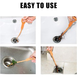 Profiwoab 7 Pack Drain Unblocker Bathroom Set, Hair Drain Unblocker, Pipe Unblocker 35 Inch and 20 Inch for Kitchen Sink Bathtub Shower,Sewer