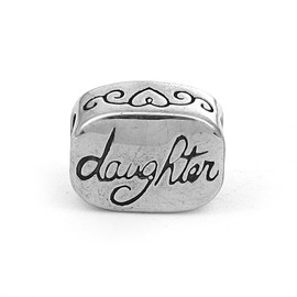 Charm for Bracelets – Daughter Spacer Bead, European-Style, Compatible With European and Similar Snake Chain Bracelets, Made of Stainless Steel