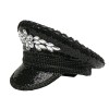 GIFTSHOP101 Black Steampunk Captain Hat with Silver Rhinestones for Burning