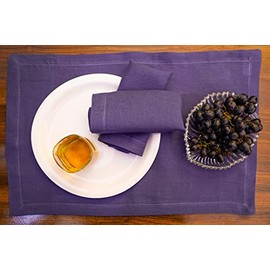 Roch Linen Pure Linen Dinner Napkin (18x18 Set of 6), 100% French Flax Stone Washed for Softness and Durability Handcrafted.(Midnight Blue)