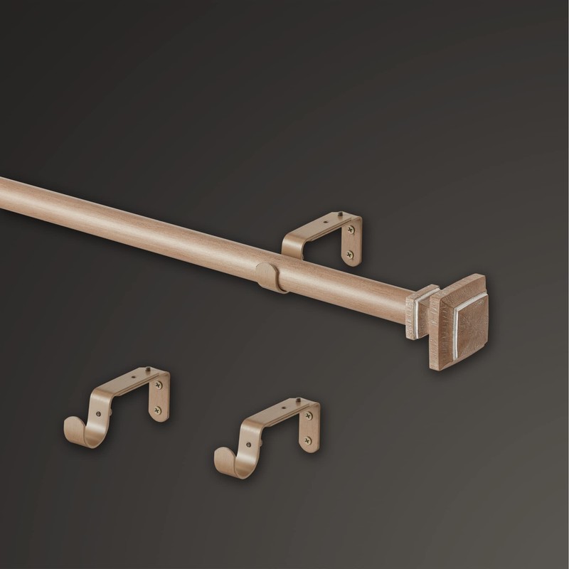 MODE Farmhouse Collection 1 1/8" Diameter Curtain Rod Set with