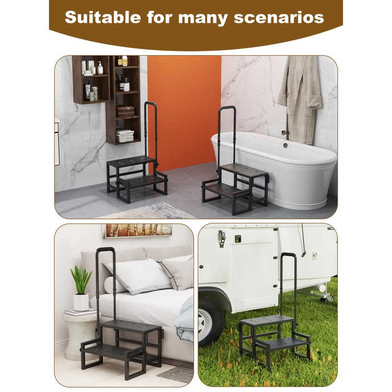 Heavy Duty 2 Step Stool for Adults, Step Stool with