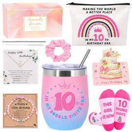 MOTONG Gifts for 10 Year Olds Girls, Happy Birthday Gifts for 10 Year Old Girl Gift Presents for 10 Year Old Girl Socks Pearl Necklace Bracelet for Teen Girls Daughter Niece Sisters Classmates