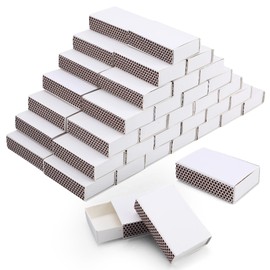Hokoad Blank Matches Containers DIY Match Holder Blank Match Storage Boxes with Double-Sided Striker for Wedding Bridal Baby Shower Birthday Party Favor (120)