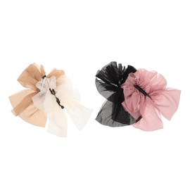 Baluue 4pcs Bow Hair Clips Elegant French Style Banana Barrettes for Women Versatile Hair Accessories for Casual Work and Party Looks