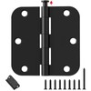 AmzGod Black Door Hinges - 42 Pack 3.5 Inch Rounded
