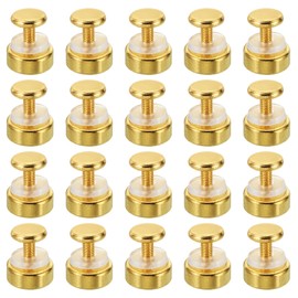 PATIKIL M4x12 Standoff Screws with Spacers, 20 Pack Wall Mounting Hardware Thumb Screw Fasteners for Acrylic Glass Signs Mirrors, Gold Tone 15mm