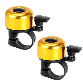 Bike Bell,Bike Bells for Adults and Kids,Crisp Loud Melodious Sound,Bicycle Bell with Loud and Crisp Clear Sound for Road and Mountain Bike Ring Bell (Golden-2 Pack)