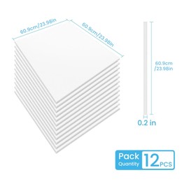 Toemics Ceiling Tile, 12 Pack Drop Ceiling 2ft x 2ft PVC Panel Cover 5mm Waterproof Washable and Fire-Rated Drop Tile 48 Sq. Ft - White