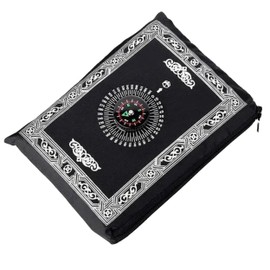Glamified Muslim Prayer Mat Travel Pocket Friendly Islamic Prayer Mat, Muslim Prayer Rug with Qibla Finder Compass - Green
