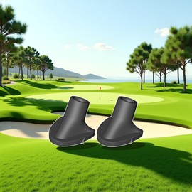 Zhuluck 2 Pcs Black Golf Bag Stand Feet Replacement, Wear-Resistent Golf Bag Rubber Feet Replacement, Necessary Golf Club Bag Accessories Strong Grip, Easy to Install, Golf Club Bag Accessories