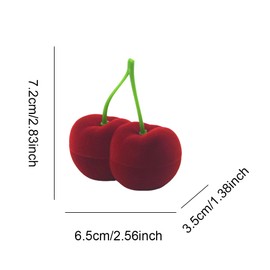 Upstore 1Pcs Cherry Shaped Jewelry Gift Box Elegant Ring Box Earring Necklace Display Case for Engagement Wedding Proposal Present Keepsake