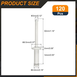 sourcing map 120Pcs 3/16"x1/2" Aluminum Dome-Head Blind Rivets, Open-End Type Blind Rivets for DIY, Sheet Metal, Automotive Repairs, Furniture, Boat, and Duct Work (Grey)