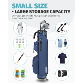 Findway Small Golf Bag Lightweight Pitch and Putt Golf Bag with Stand, 3 Way Golf Stand Bag for Extra Storage in a Smaller Size,Adjustable Straps, Golf Gifts for Men and Women
