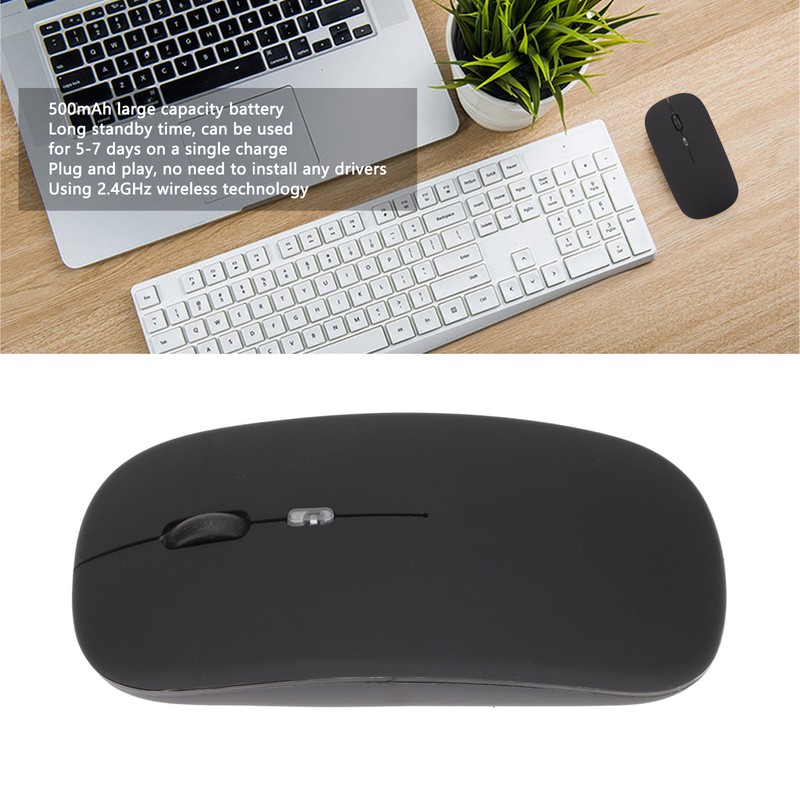 2.4GHz Wireless Mouse 10M Connection 1600 DPI Rechargeable Silent Wireless