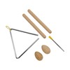 Triangle Percussion Instrument Set Wood Musical Percussion Instrument Toy for