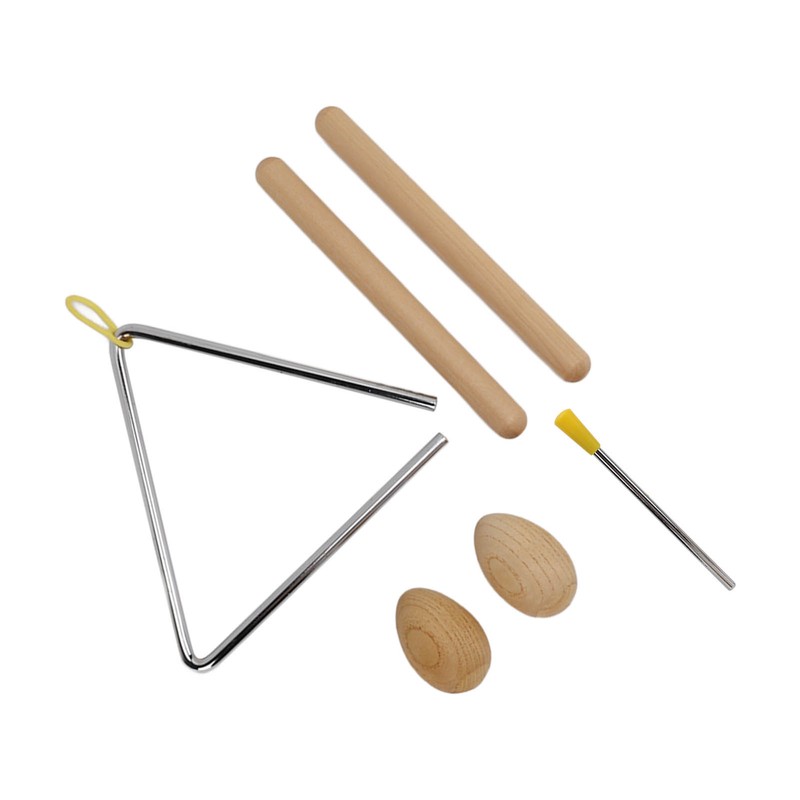 Triangle Percussion Instrument Set Wood Musical Percussion Instrument Toy for