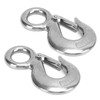 2pcs 1.5 Tons Eye Slip Hook with Safety Latch Stainless