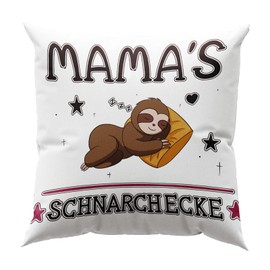 Decorative Cushion Cover (Mum, Style 1), Mum Gift, 45 x 45 cm, White Cushion Cover Mum, Birthday, Christmas Gift, Mother's Day Gift for Mum, Cushion Cover with Pockets, Sloth Gift for Mum