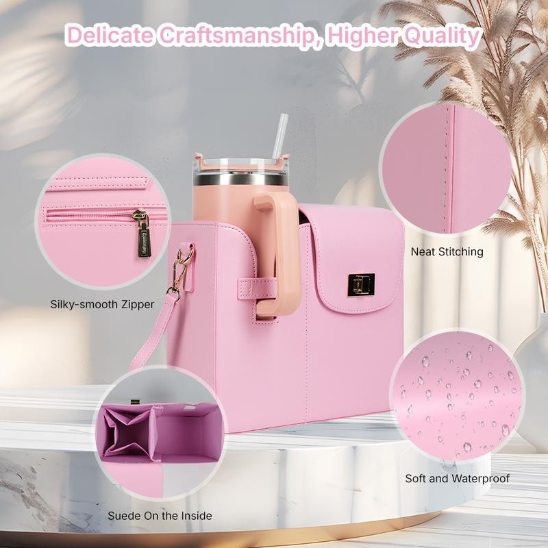 Behaesty Adjustable Waterproof Crossbody Bag for Drink Holder with Wallet
