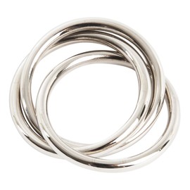 SARO LIFESTYLE NR543.S Three Napkin Rings (4 Pack), Silver