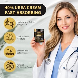 Crema de urea 40% más ácido salicílico 2%, crema para pies secos y agrietados, callos profesionales crema hidratante de máxima fuerza, 5.47 oz
