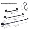 50.4 Inch Industrial Pipe Towel Bar Rack, Wall Mount Black