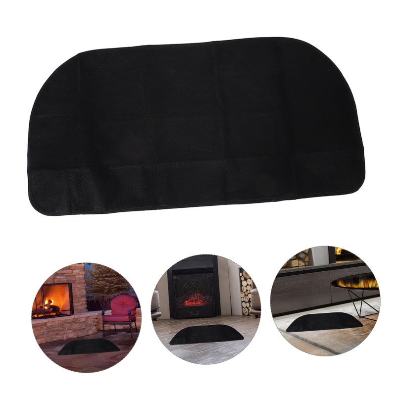 IWOWHERO Fireproof Fireplace Mat Durable Half Floor Protector for Indoor