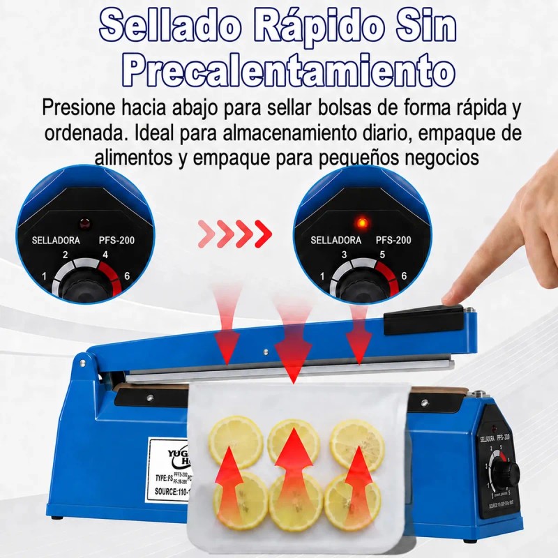 Selladora de Bolsas por Impulso Yuguo Home 20 cm para