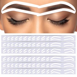 24Pairs Eyebrow Stencil Stickers Disposable, Adhesive Eye Brow Stencils for Women, 3Shapes Eyebrow Tape Strips, Airbrush Eyebrow Stencils Mapping Shaping Guides Brow Template for Tinting Makeup