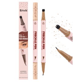 Erinde 2-In-1 Dual-Ended Freckle Pen & Freckle Stamp, Waterproof Freckles Makeup Kit with Precise Curved Tip for Natural, Lifelike Faux Freckles, Long-Lasting Quick Dry Smudge-Proof Fake Freck Pen, 01