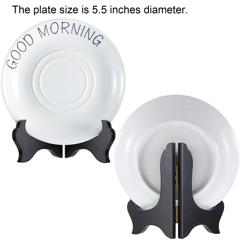 Tatuo 4 Packs Wooden Display Stand Decorative Plate Stands for