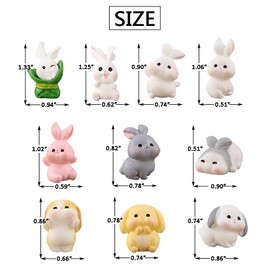 10Pcs Rabbit Fridge Magnets - Cute Bunny Refrigerator Magnet, YueLvoe Resin Bunnies Magnets for Girls Locker, Animal Magnet Kit for Home Kitchen Office Decoration, Whiteboard Magnets