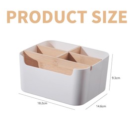 Vernerth Schreibtisch Organizer – 5 Fächer Aufbewahrungsbox mit Stifthalter, Bambus Abnehmbaren Trennwänden, Stifte Organizer für Büro, Kosmetik, Fernbedienung, Handy, Notizzettel & mehr