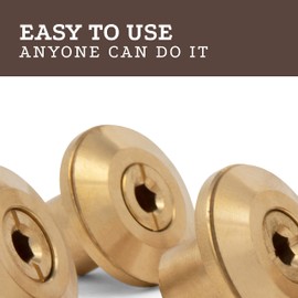 Wood Grip Wood Deck Brass Anchor with Collar for Pool Safety Cover. Universal Replacement for In-ground Swimming Pool Safety Covers and Mesh Covers, kasa Matter