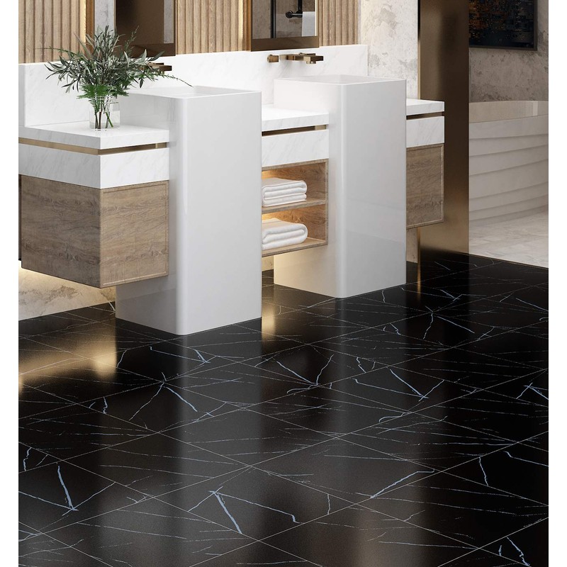 Livelynine Black Peel and Stick Floor Tile 32-Pack 12x12 Black