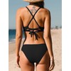 CUPSHE Bikini Set for Women V Neck Low Rise Crisscross
