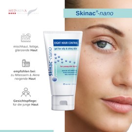 Medskina Skinac® Nano Cream Matt - Anti Pimples & Acne Oil Control Gel - Instant 8-Hour Protection Shine Control - Face Cream Matt for Men & Women Against Oily, Blemished Skin & Blackheads 40 ml