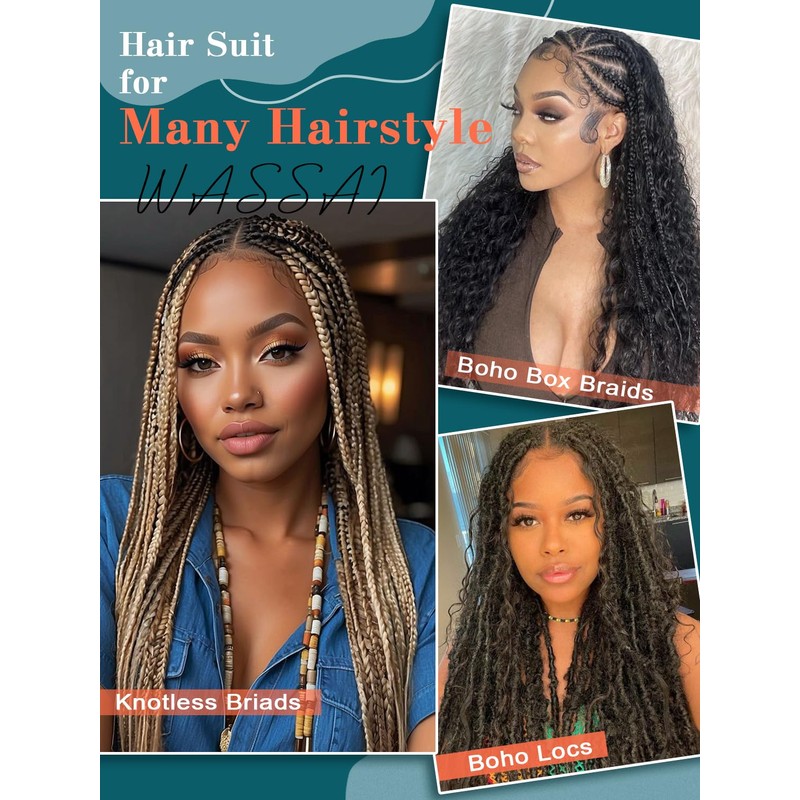 Burgundy Bohemian Braiding Hair Deep Wave Bulk Hair for Braiding