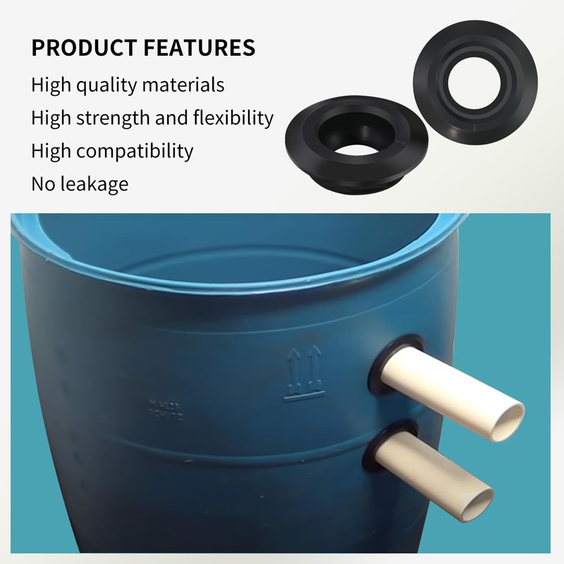 8 Pack 1" Vsttar Flexible Tank Adapter (Bulkhead), Flexible Pipe-to-Tank
