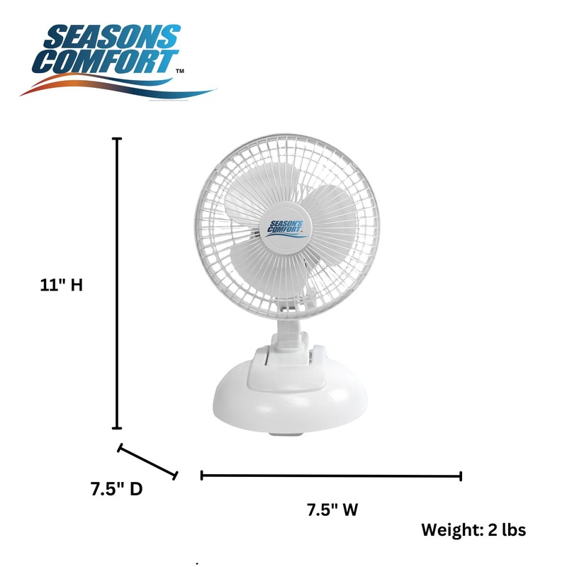 Seasons Comfort Personal Clip Or Desk Fan With Removable Base,