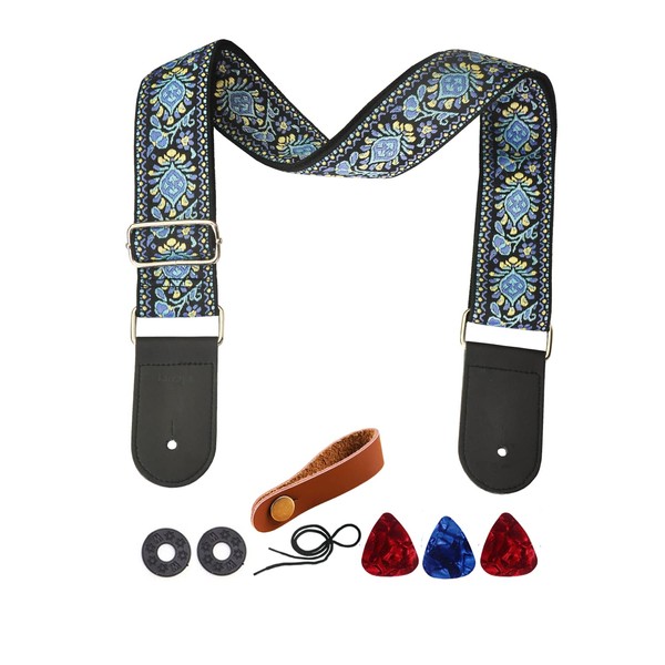 Farcaya Guitar Strap Acoustic Electric Bass Guitar Strap Jacquard Weave