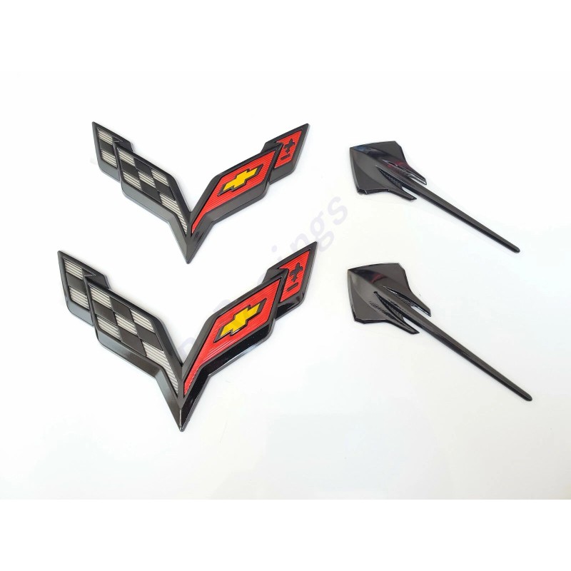 GM 5PC 2014-2019 Corvette C7 Gloss Black Front & Rear