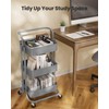 Pipishell 3 Tier Mesh Utility Cart, Rolling Metal Organization Cart