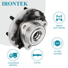 IRONTEK 515155 4WD Front Wheel Hub and Bearing Assembly Compatible for Nissan 2012-2015 Armada/ 2012-2015 Titan Wheel Bearing and Hub; w/ABS 6 Lugs 1PCS