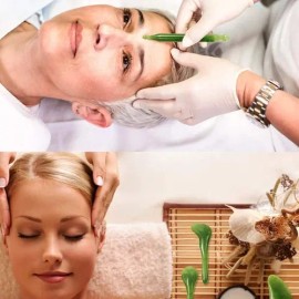 Rodillo Masaje Facial Gua Sha De Jade Antienvejecimiento Kit                                                                                          