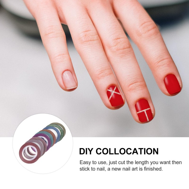FRCOLOR 14 Rolls Nail Art Line Pen Dispenser Strips Stickers