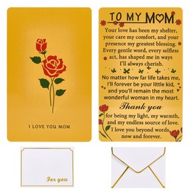 SZTGR Mothers day gifts for mom, My Mommy Valentines Day Wallet Card from Daughter, Dear Birthday Card, Long Distance Gifts Angel, I love You Mom Present，To my mom(Gold)